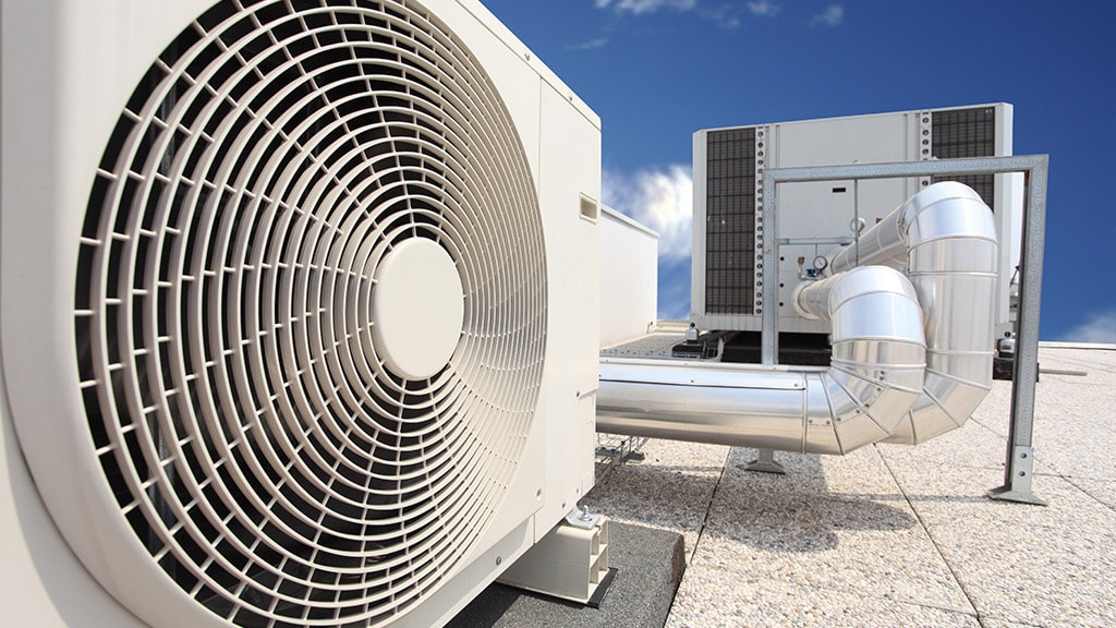 Rooftop industrial air conditioning system.